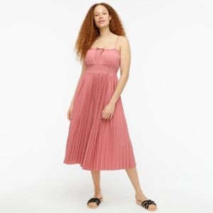 Never worn new with tags J.Crew Smocked-waist pleated pink dress